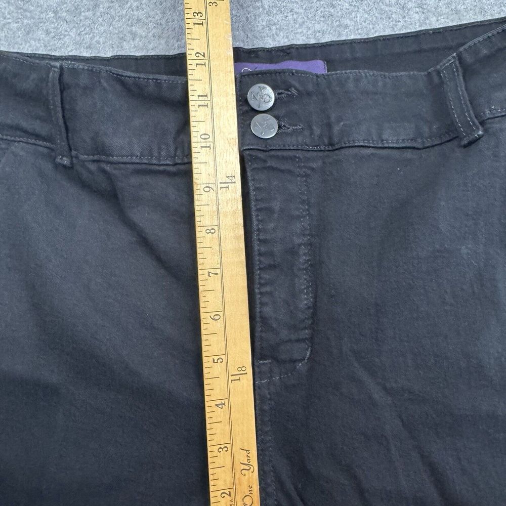 NYDJ Lift Tuck Carmen Cropped Jeans Womens 16 Cuffed Black Stretch Denim USA - Picture 7 of 8